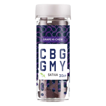 Load image into Gallery viewer, Experience the chewy delight of Grape Hi-Chew CBG Gummies. Premium CBG-infused goodness for a flavorful and relaxing experience. Elevate your well-being with these top-quality CBG gummies – a tasty journey to tranquility.